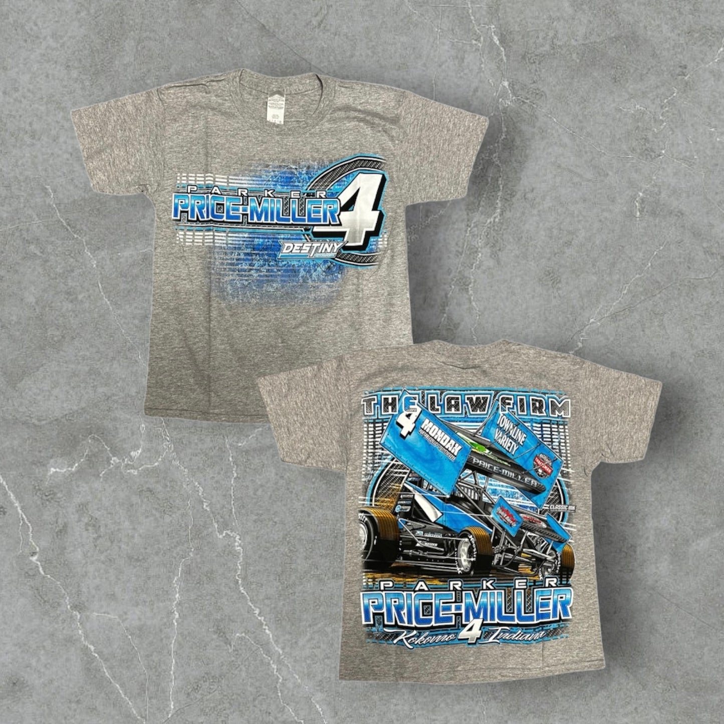 4 Car 2018 Youth Grey Tee